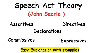 Speech act theory Classification of illocutionary speech acts by Searle linguistics [upl. by Girand]