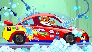 Nascar Car Wash Cartoon for Kids  Carwash Video for Children  Trucks and Cars  Club Baboo [upl. by Reube]