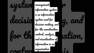 what is management information system [upl. by Htnnek151]