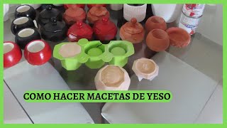 Como hacer macetas de yeso con molde de silicona PARA VENDER [upl. by Low]