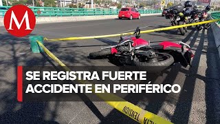 En CdMx mueren dos tras chocar moto contra auto en Anillo Periférico [upl. by Kosak]