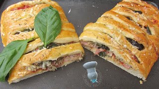 Recette de fougasse rapide tomate jambon olives [upl. by Lynnet]