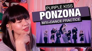 OG KPOP STANRETIRED DANCERS REACTIONREVIEW PURPLE KISS quotPonzonaquot MVDance Practice [upl. by Khanna]