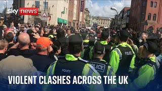 UK protests Violent disorder breaks out across the country [upl. by Abisha170]