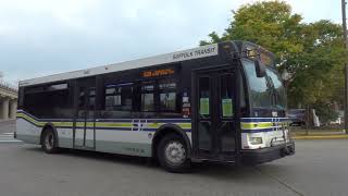 Suffolk County Transit Sunrise Mall bound Orion VII NG 1052 S20 leaving Babylon LIRR [upl. by Madel]