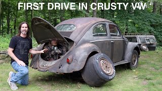 First Drive in Crusty  Oval VW Beetle Rescue [upl. by Ennaitsirk]