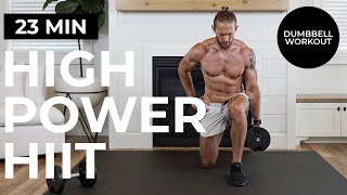 23 Min HIGH POWERED HIIT Workout with Weights [upl. by Akineg800]