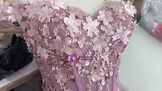 kemedress Pink Ball Gown Tulle Sequins Flower Prom Dress [upl. by Dionis]