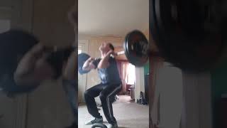 Front squats without squat rack Heavy set of 5 Squatting in olympic shoes made them easy [upl. by Levina]