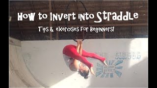 How to Straddle Invert on Aerial Hoop  Lyra Tips and exercises for Beginners [upl. by Milty]