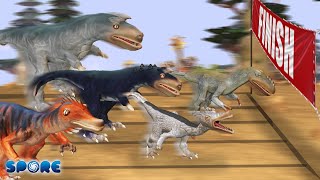 Tyrannosauridae vs Spinosauridae Race 1  Tyrannosauridae vs Spinosauridae S1  SPORE [upl. by Kila535]