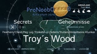 Assassin´s Creed 3  Troy´s Wood SecretsGehimnisse  FeathersFedern  ChestTruhen HD [upl. by Huxham]