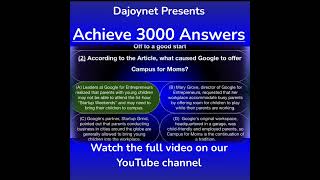 Achieve 3000 Answers 1 Off to a good start [upl. by Carla]