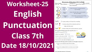 Worksheet 25 English class 7 181021  English class 7  English worksheet 25 [upl. by Berke46]