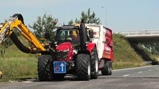 JELLE BIJLSMA BV MASSEY FERGUSON 7718 MET EEN HERDER MAAI ZUIGCOMBINATIE BERM MAAIEN N 33 [upl. by Cirillo]