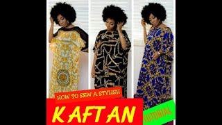 HOW TO CUT AND SEW A FLOWING KAFTAN DIY TUTORIAL [upl. by Samira]