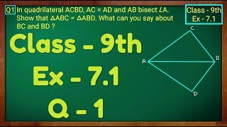 Class  9th Ex  71 Q 1Triangles Maths NCERT CBSE [upl. by Ahseinar]