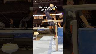 Female gymnasts try parallel bars 😳gymnast gymnastics olympics gymnasts gym fail fails d1 [upl. by Broderick665]