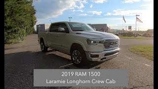 2019 RAM 1500 Laramie LongHorn Crew Cab 4X4Walk Around VideoIn Depth ReviewTest Drive [upl. by Eibmab]