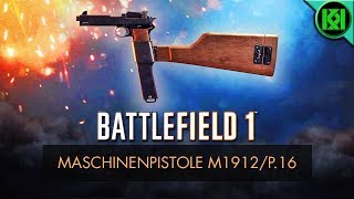 Battlefield 1 Maschinenpistole M1912P16 Review Weapon Guide  New BF1 DLC Guns  PS4 Gameplay [upl. by Bidle]