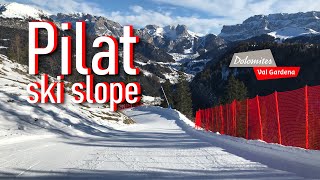 Pista Pilat direttissima dallAlpe di Siusi a Ortisei valgardena dolomitisuperski skislopes [upl. by Trebeh]