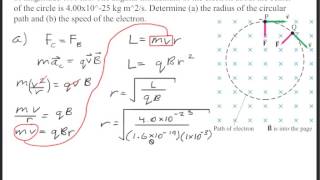 An electron moves in a circular path perpendicular to a constant magnetic field [upl. by Annwahsal]