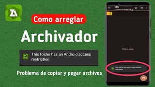 Esta carpeta tiene una restricción de acceso de Android en Zarchiver 2024  Fix Zarchiver Problem [upl. by Ecila]