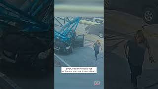 Heartstopping Video Shows Car Crushed by Collapsed Crane shorts [upl. by Proudlove]