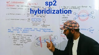 sp2 hybridization  Explaintion of ethene according to sp2 hybridization  11th class chemistrych6 [upl. by Nikolaus]