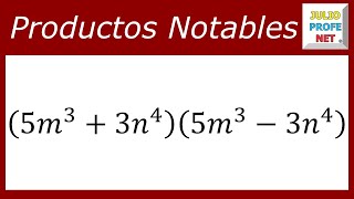 PRODUCTOS NOTABLES SUMA POR DIFERENCIA Ejercicio 1 [upl. by Goodson]