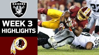 Raiders vs Redskins  NFL Week 3 Game Highlights [upl. by Selia]