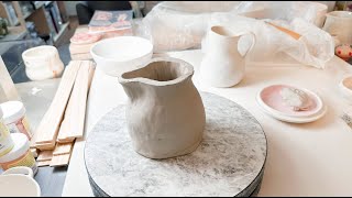 Ceramic Hour 71  120523  Coiling a small pitcher [upl. by Anilek245]