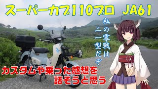 【スーパーカブ110プロ】JA61 ドレスアップ紹介 2か月 乗った感想・燃費など【VOICEROID車載】 [upl. by Grochow]