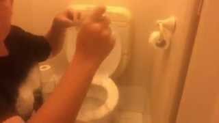 Cling wrap over the toilet seat prank [upl. by Tija111]