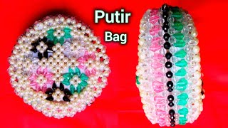 সম্পূর্ণ পুঁতির ব্যাগ বানানো How to make a beaded purse putir bag 2CHANDICRAFTS [upl. by Gord339]