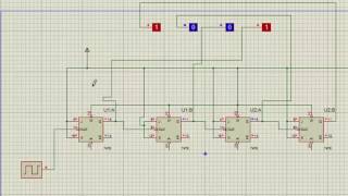 comment réaliser un compteur asynchrone JK PROTEUS [upl. by Laitselec361]