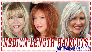 25 Best💕Hairstyles 2024 for Women Over 50 to Look Youngermedium length haircuts [upl. by Lasiaf]