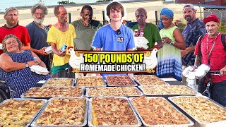 Cooking 150 Pounds Of Chicken For The Homeless [upl. by Einnij]