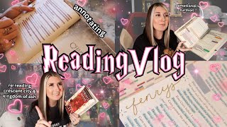 READING VLOG 11 ♡ annotating reading 9 books dramione fanfic unboxings rereading favorite books [upl. by Leamsi]