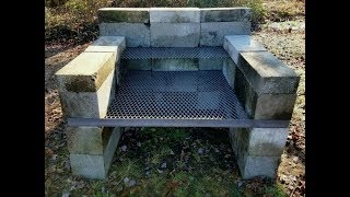 DIY  How To Build a Homemade BBQ Pit  Backyard Concrete Block Grill  Easy [upl. by Dominga777]