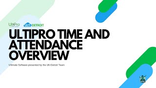 UltiPro Time and Attendance Overview [upl. by Christmas]