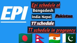 EPI Schedule  Expanded program on immunization EPI schedule of India Nepal Bangladesh Pakistan [upl. by Khalid74]