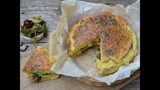 Torta salata allolio doliva farcita con cime di rapa e salsiccia  Ricette che Passione [upl. by Rodmun]