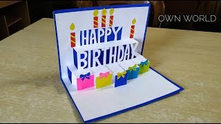 Beautiful Birthday Greeting Card Idea  DIY Birthday popup card DIY GREETING cards for birthday [upl. by Ynnohj87]