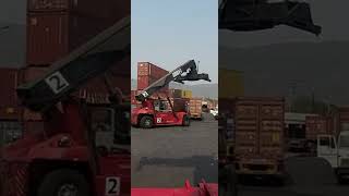 Reach Stacker kalmar accident video palace like follow kre [upl. by Tim]