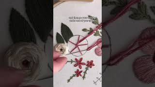 Floral Sampler Stitch Along woven rose embroiderytutorial beginnersembroidery embroidery [upl. by Nesnar]