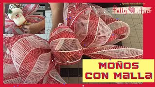 COMO SE HACEN MOÑOS EN MALLA PARA NAVIDAD 2024 🎄🎄🎄 How to Make Moños in Malla for Christmas 2022 [upl. by Ylrahc]