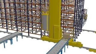 Automating Flow Racks with stacker cranes  Interlake Mecalux [upl. by Crim]