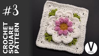 How to Crochet a Retro Flower Granny Square   Step by Step  US Terms [upl. by Geilich303]