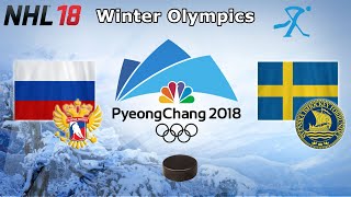 Winter Olympics 2018  Russia vs Sweden  Quarterfinal  NHL 18 [upl. by Nisa]